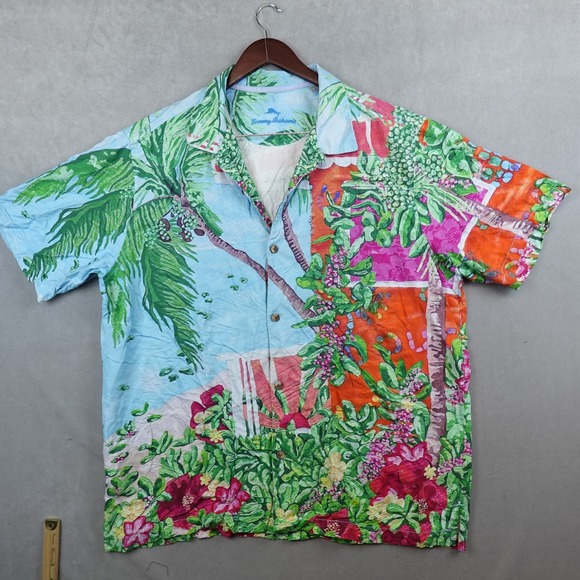 Tommy Bahama COASTAL COMFORTS ARTIST SERIES Silk Camp Shirt 2XL $175 - Picture 1 of 7